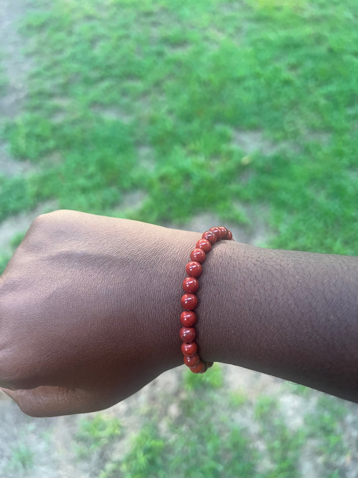 🔥 Red Jasper Bracelet – 6mm Beads, (Approximately 6.6" Length)