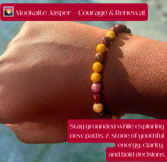 🌄 Mookaite Jasper Bracelet – 6mm Beads (Approximately 6.6" Length)