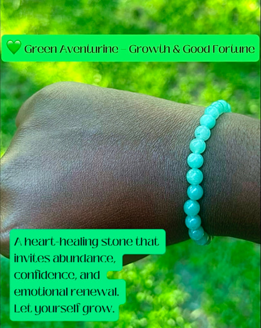 💚Green Aventurine Bracelet – 5 mm ( Approximately 6.6” Length)