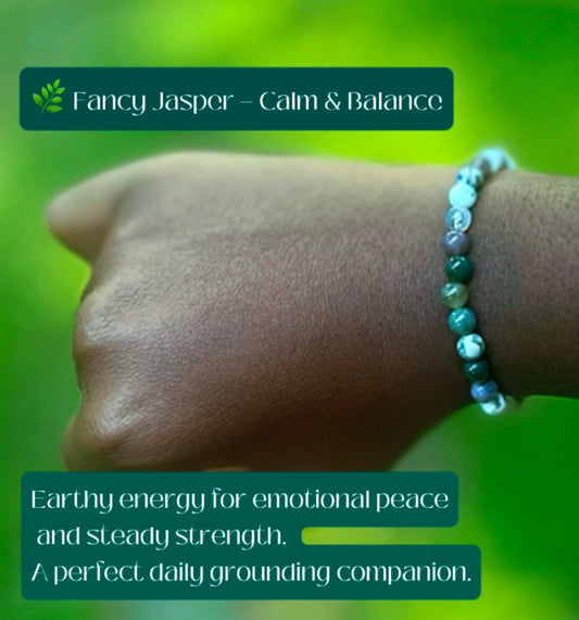 🌿 Fancy Jasper Bracelet - 6 mm beads (Approximately 6.6” Length)