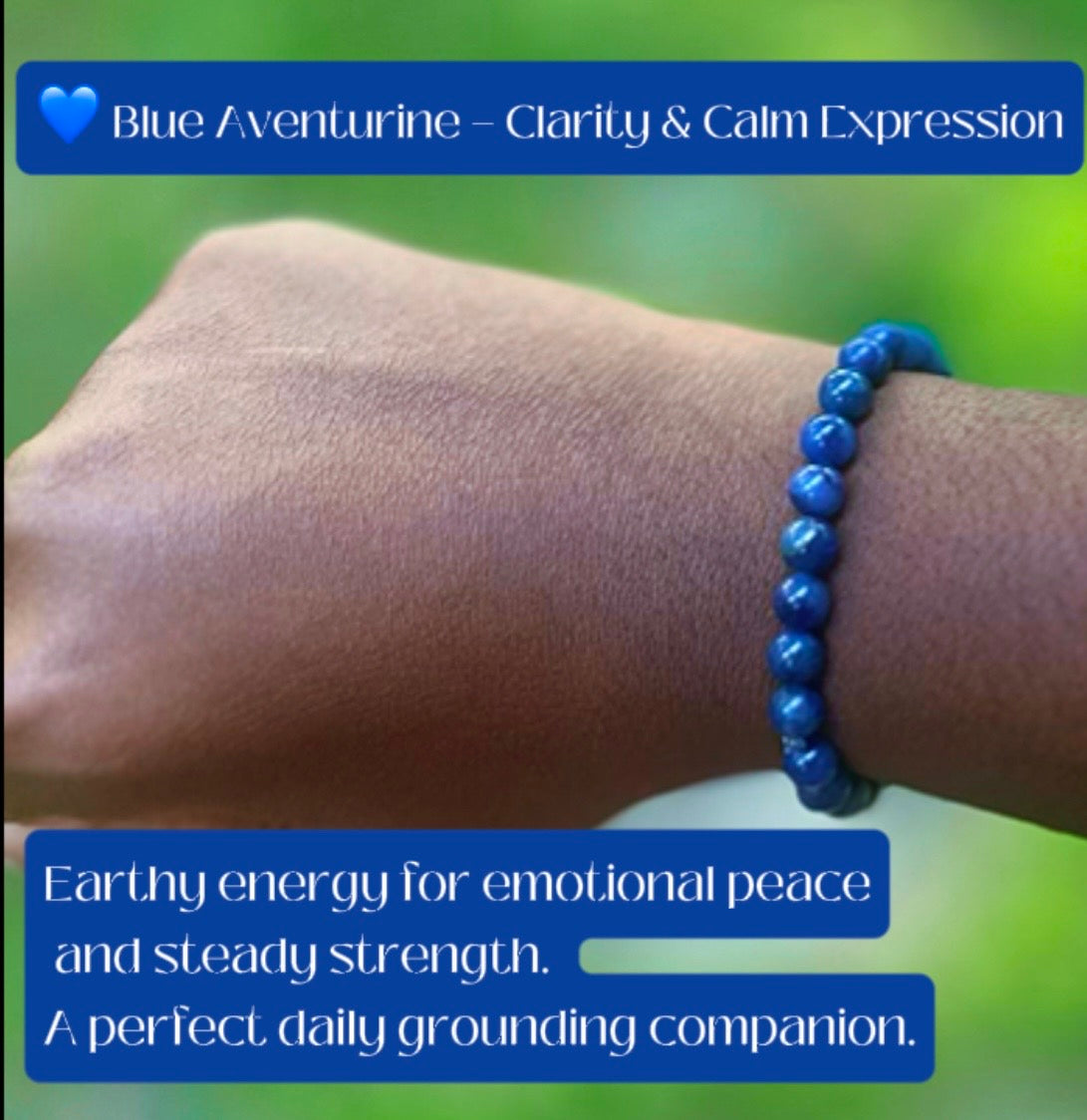 💙 Blue Aventurine Bracelet - 5 mm beads (Approximately 6.6” Length)
