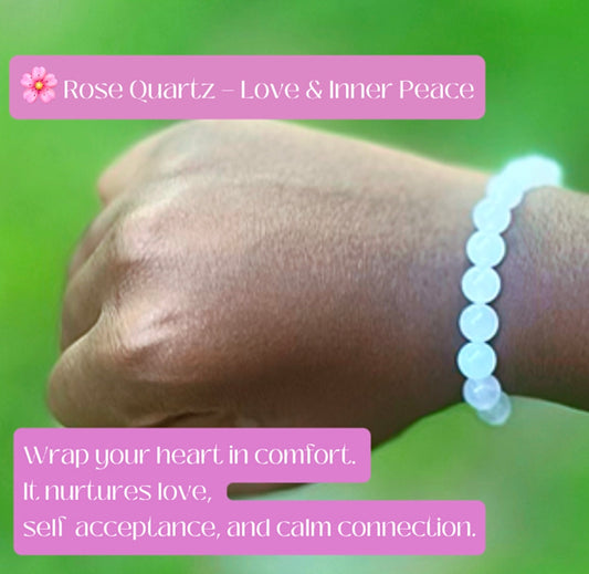 🌸 Rose Quartz - 8 mm Beads (Approximately 6.6” Length)