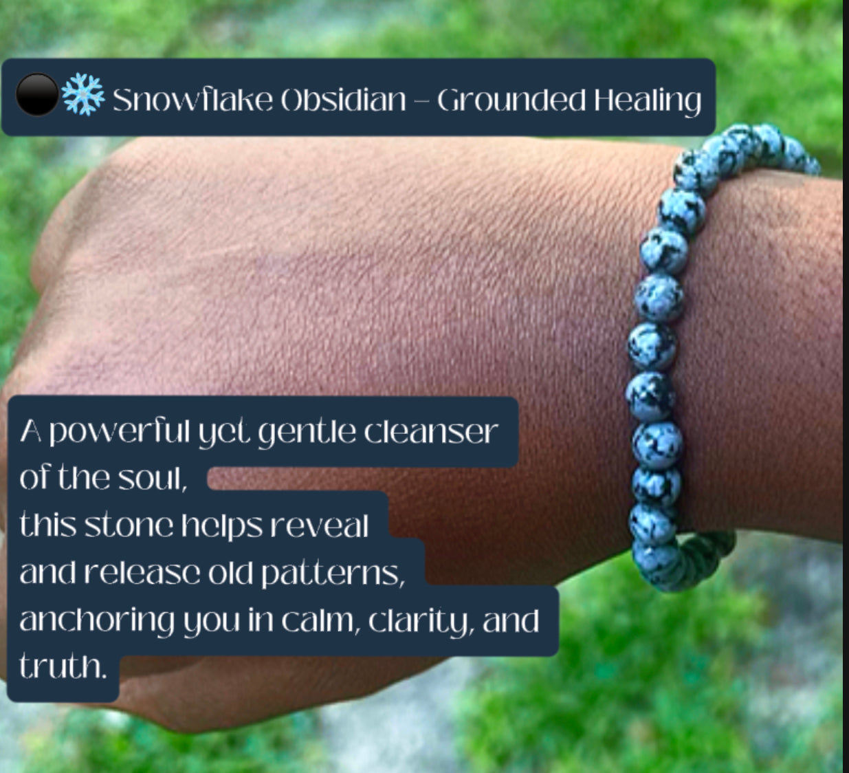 ❄️⚫️ Snowflake Obsidian Bracelet - 6 mm beads (Approximately 6.6” Length)