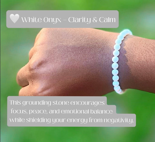 🤍 White Onyx Bracelet - 5 mm beads (Approximately 6.6” Length)