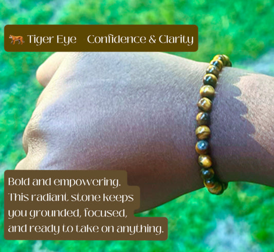 🐅Tiger Eye Bracelet - 6 mm beads (Approximately 6.6” Length)