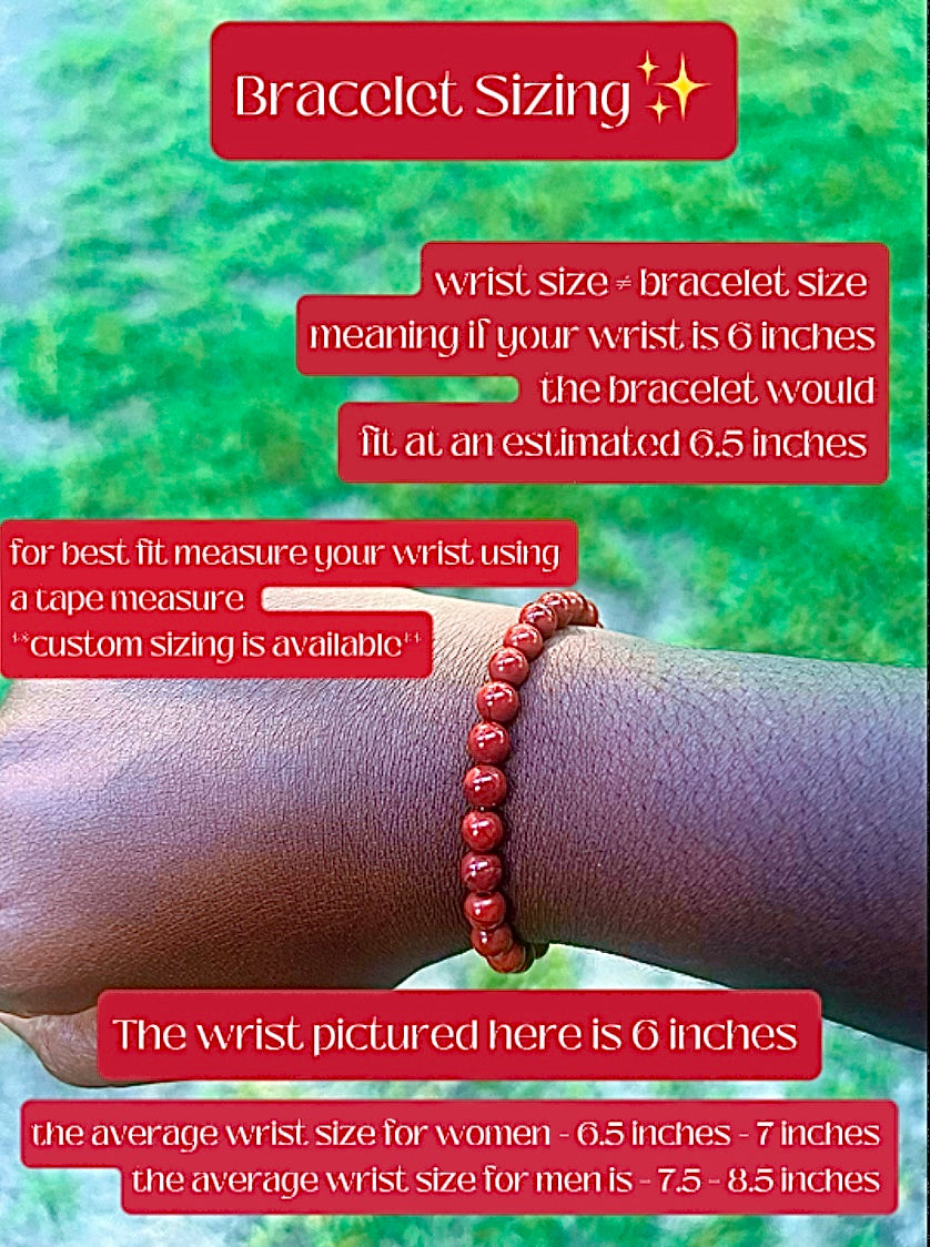 🔥 Red Jasper Bracelet – 6mm Beads, (Approximately 6.6" Length)