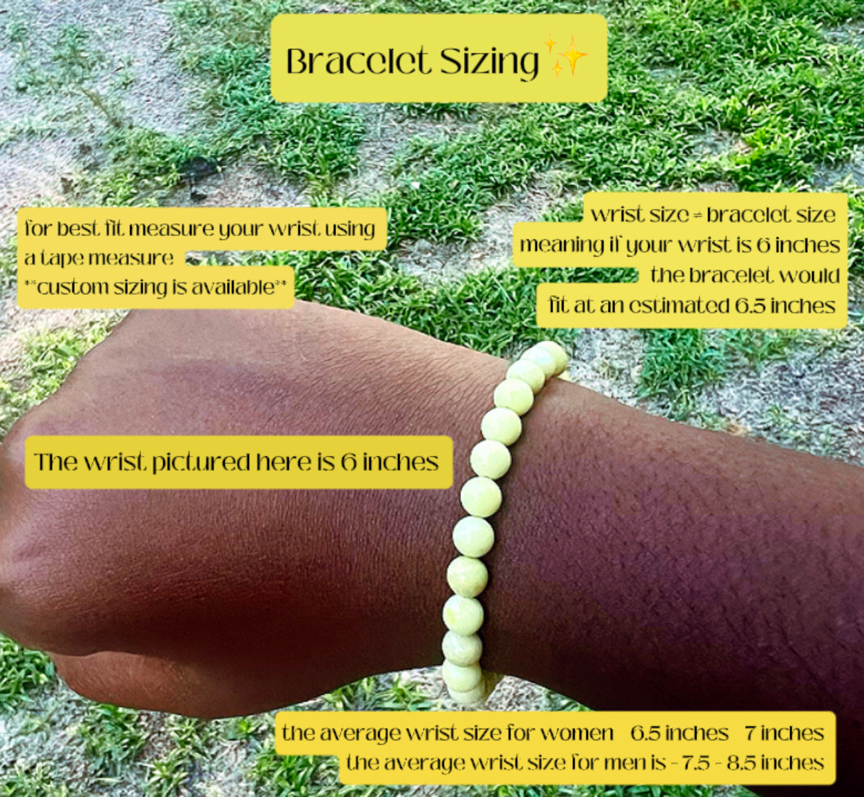 🧈Butter Jade Bracelet - 6 mm Beads (Approximately 6.6 “ Length)