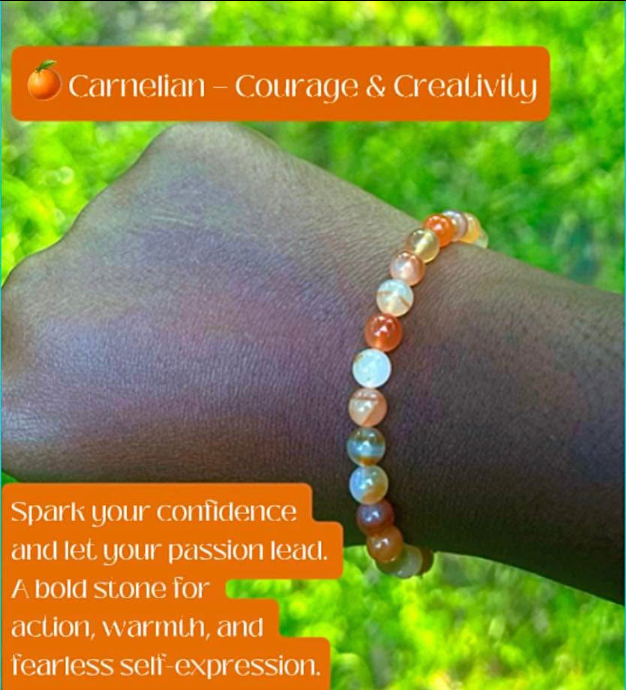 🍊Carnelian Bracelet - 6mm Beads (Approximately 6.6” Length”)