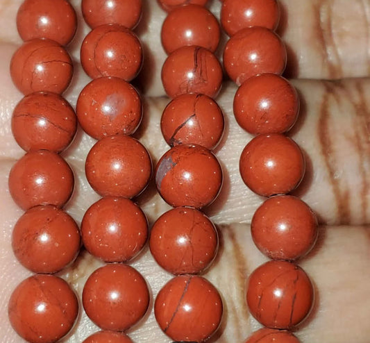 Red jasper, round bead natural 15.5-16 inch 6 mm (price per strand)