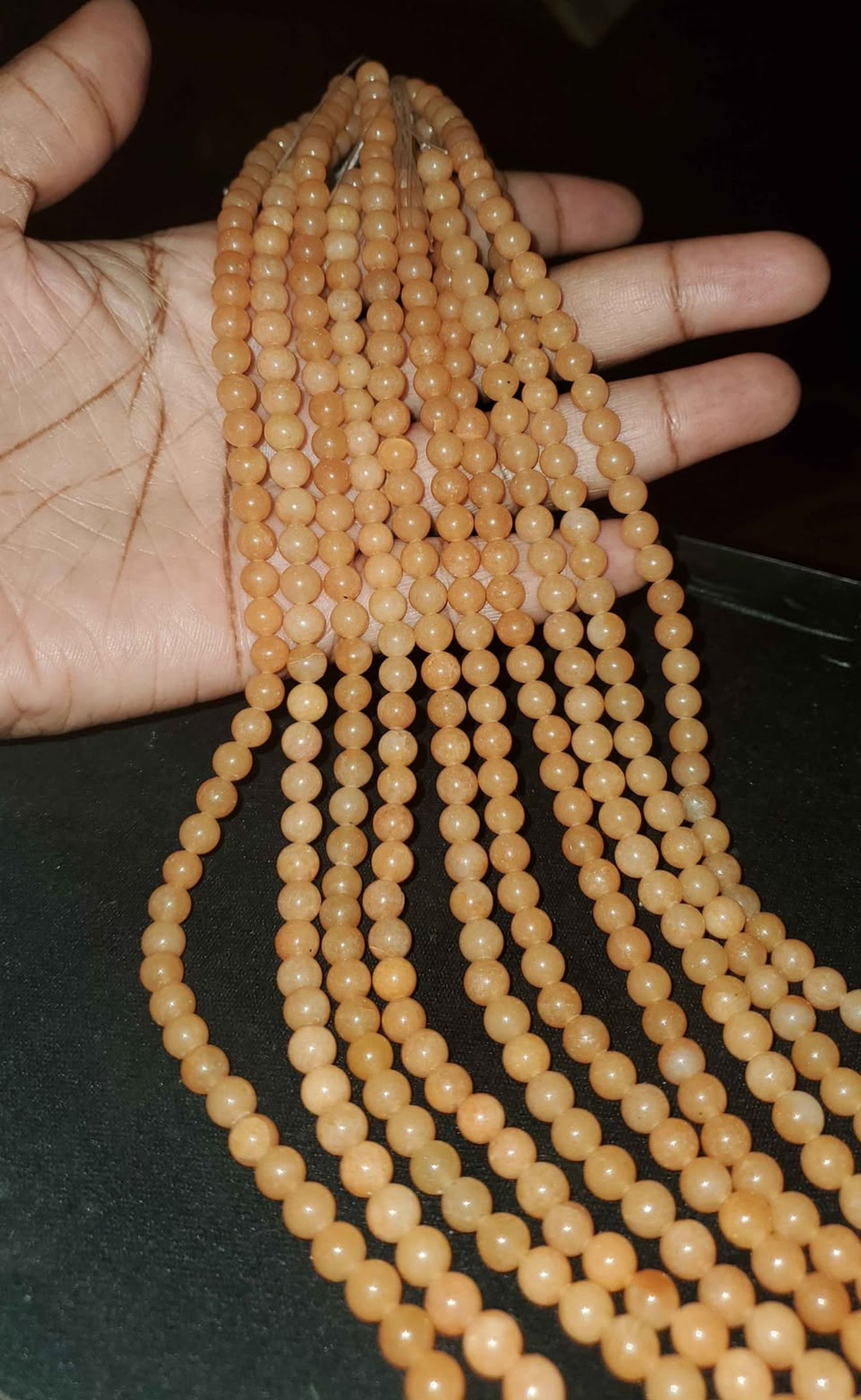 Orange Aventurine, round 5 mm (price per strand)