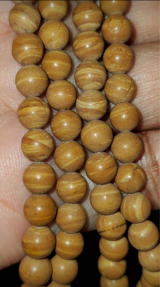 Tigerskin "Jasper", round bead natural 15.5-16 inch 6mm (price per strand)